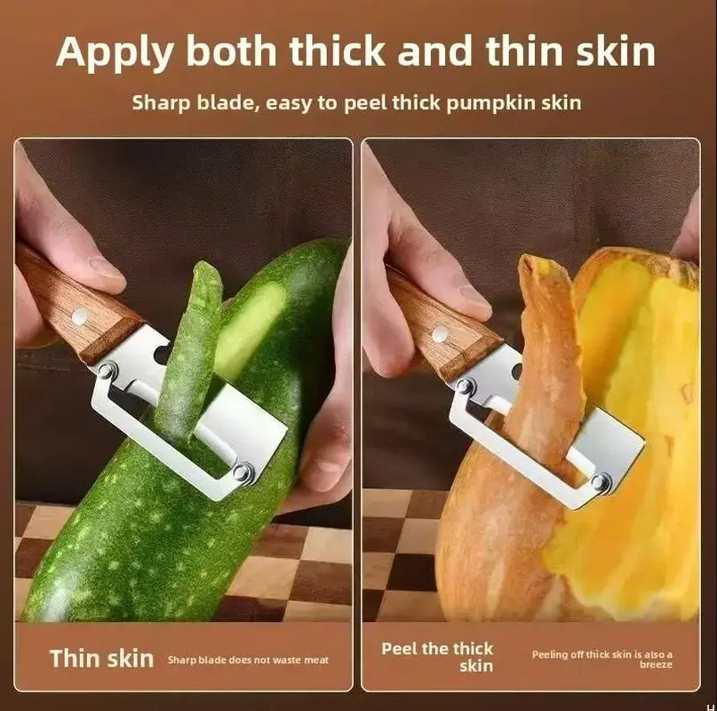 2PCS Kitchen Multi-Function Stainless Steel Thickened Fruit Peeler Knife for Sugar Cane and Pineapple Skin Removal Special Tool