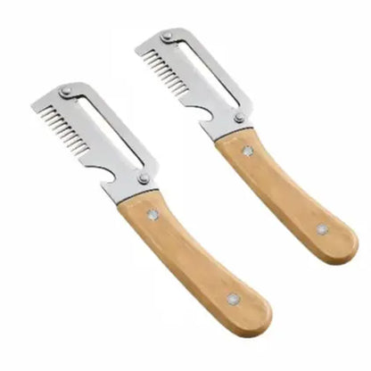 2PCS Kitchen Multi-Function Stainless Steel Thickened Fruit Peeler Knife for Sugar Cane and Pineapple Skin Removal Special Tool