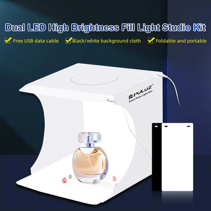Portable Mini Light Room with USB Cable & Backdrops, Foldable Light Box, Photo Studio Photography Lighting Tent Kit, Mini Shooting Tent, Camera Accessories