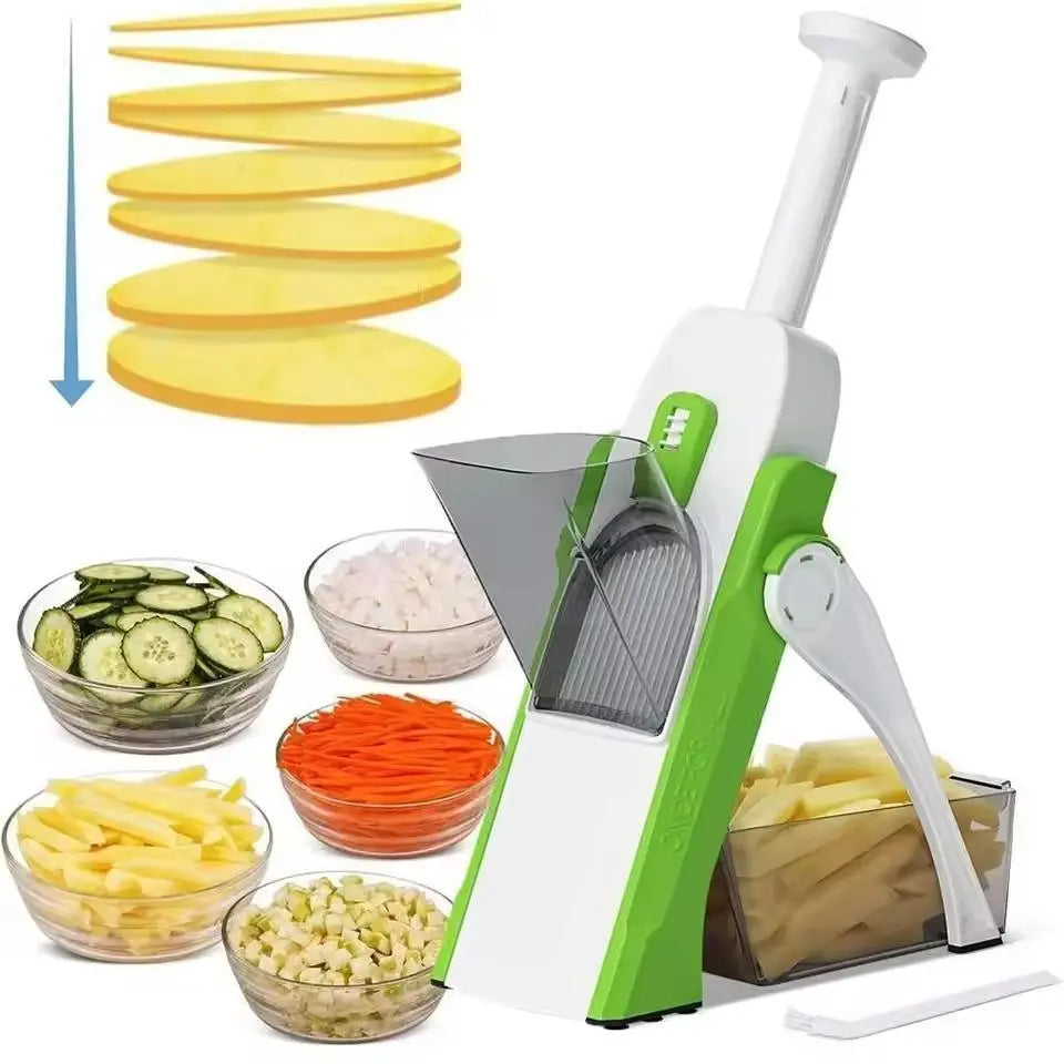 Upgraded Safety Mandolin Slicer, Vegetable Cutting Slicer, Vegetable Chopper, Potato Slicer, Four Modes, Adjustable Thickness Food Cutter, Kitchen Grinder, Kitchen Gadgets