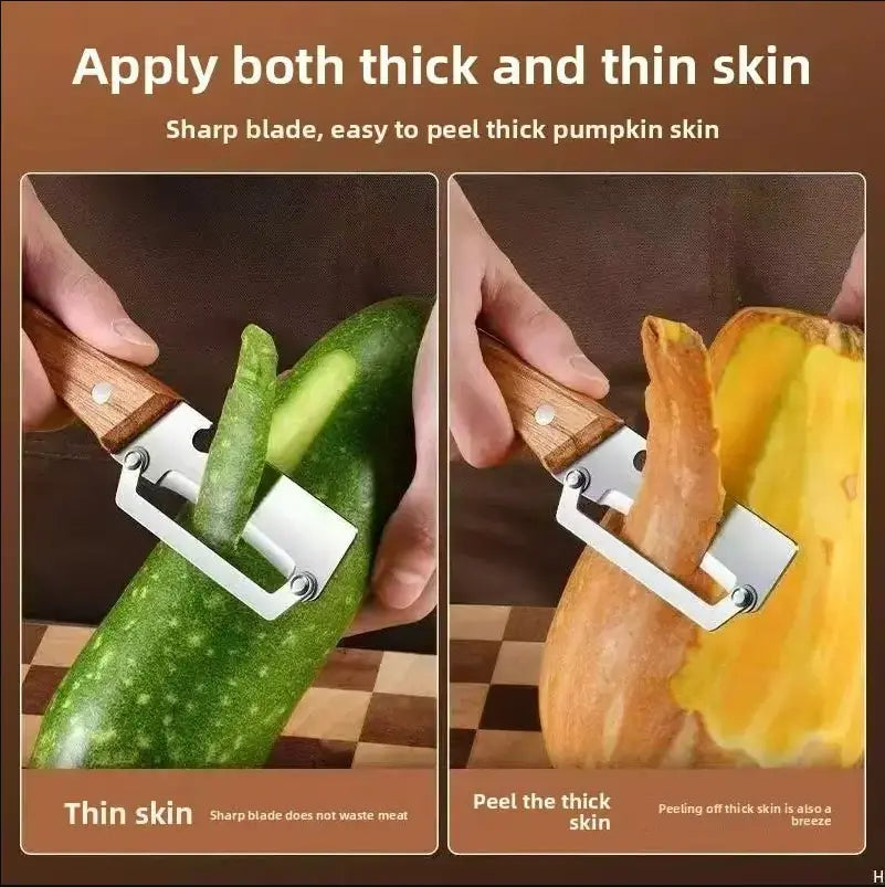 2PCS Kitchen Multi-Function Stainless Steel Thickened Fruit Peeler Knife for Sugar Cane and Pineapple Skin Removal Special Tool