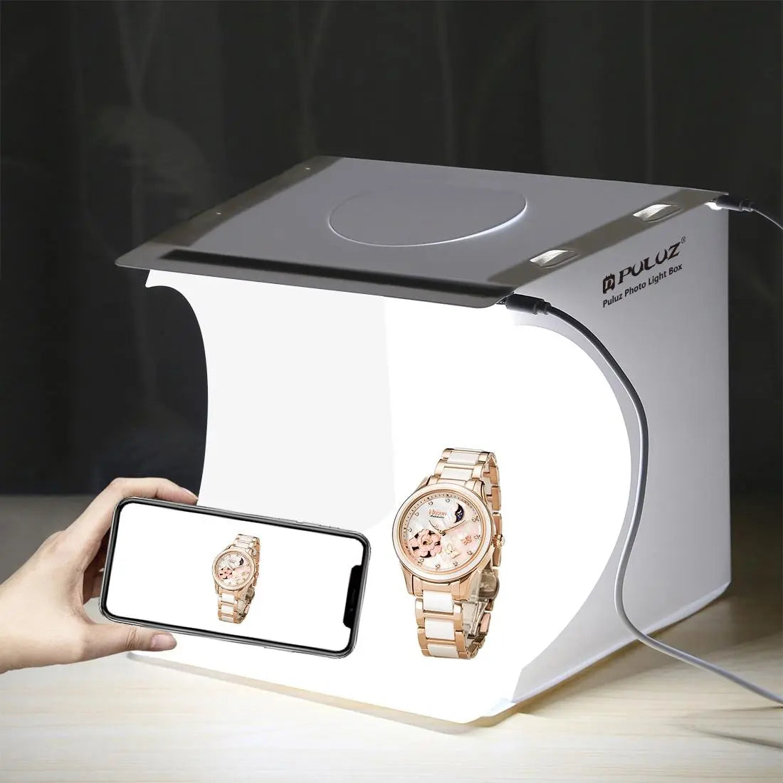 Portable Mini Light Room with USB Cable & Backdrops, Foldable Light Box, Photo Studio Photography Lighting Tent Kit, Mini Shooting Tent, Camera Accessories
