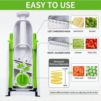 Upgraded Safety Mandolin Slicer, Vegetable Cutting Slicer, Vegetable Chopper, Potato Slicer, Four Modes, Adjustable Thickness Food Cutter, Kitchen Grinder, Kitchen Gadgets