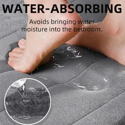 Bathroom Coral Velvet Anti-Skid Mat,Quick Water Absorption,Dry Machine Washing,Toilet Mat,Softcomfortable, Easy Mat Bathroom Use