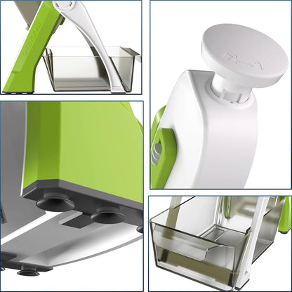 Upgraded Safety Mandolin Slicer, Vegetable Cutting Slicer, Vegetable Chopper, Potato Slicer, Four Modes, Adjustable Thickness Food Cutter, Kitchen Grinder, Kitchen Gadgets