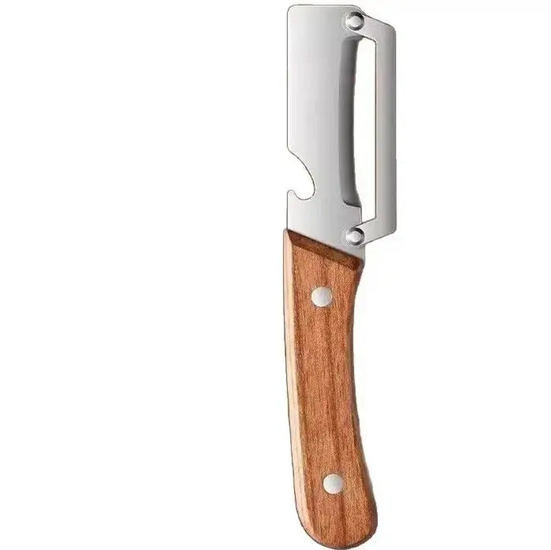 2PCS Kitchen Multi-Function Stainless Steel Thickened Fruit Peeler Knife for Sugar Cane and Pineapple Skin Removal Special Tool
