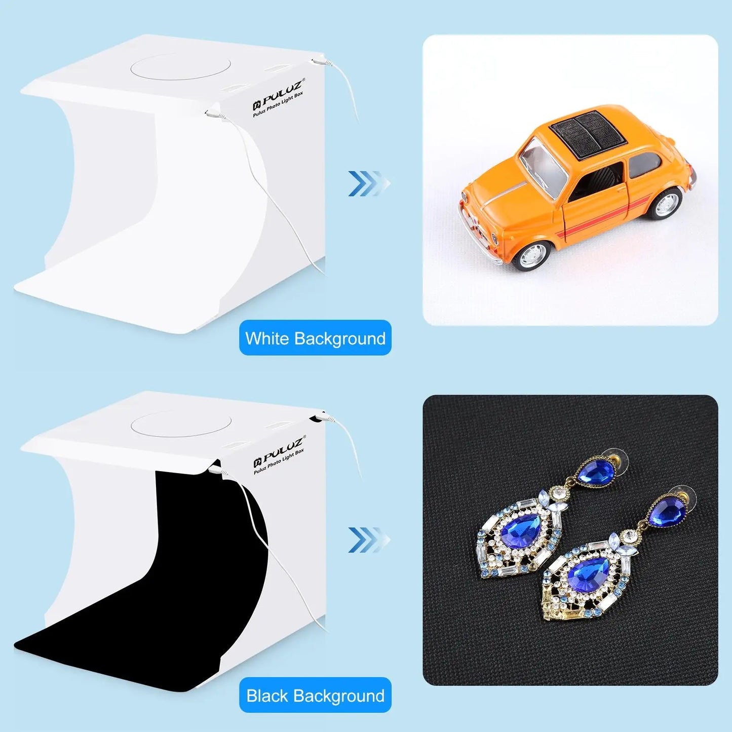 Portable Mini Light Room with USB Cable & Backdrops, Foldable Light Box, Photo Studio Photography Lighting Tent Kit, Mini Shooting Tent, Camera Accessories
