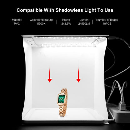 Portable Mini Light Room with USB Cable & Backdrops, Foldable Light Box, Photo Studio Photography Lighting Tent Kit, Mini Shooting Tent, Camera Accessories