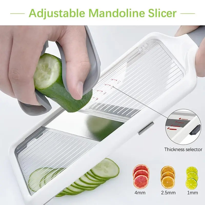 Reusable Kitchen Fruit Vegetable Cutter, Portable Veggie Slicer, Durable Vegetable Slicer, Multi-Function Slicer, Potato Masher, Carrot Grater, Essential Cooking Tool