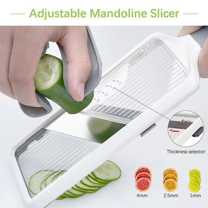Reusable Kitchen Fruit Vegetable Cutter, Portable Veggie Slicer, Durable Vegetable Slicer, Multi-Function Slicer, Potato Masher, Carrot Grater, Essential Cooking Tool