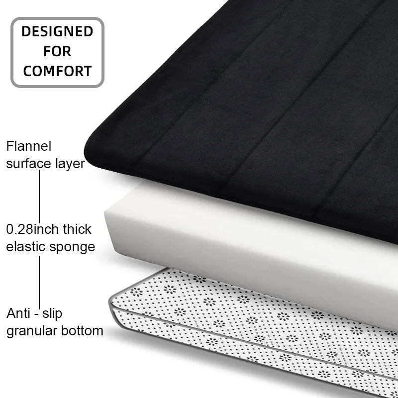 Bathroom Coral Velvet Anti-Skid Mat,Quick Water Absorption,Dry Machine Washing,Toilet Mat,Softcomfortable, Easy Mat Bathroom Use